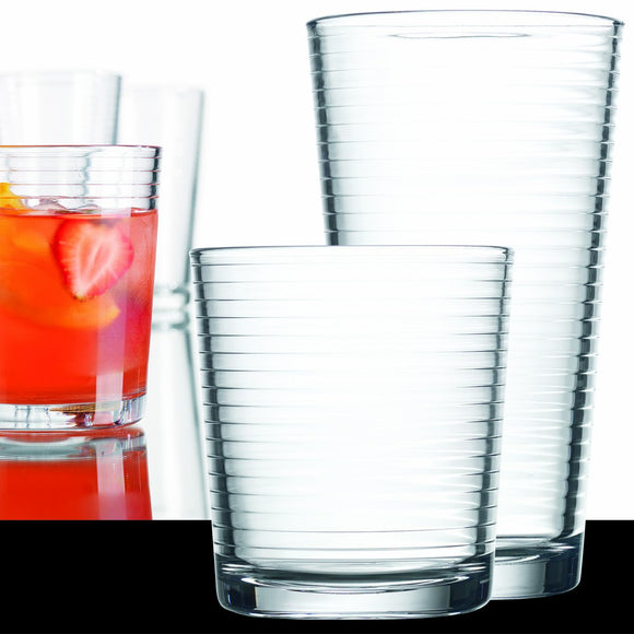 Set of 16 Durable Solar Drinking Glasses Includes 8 Cooler Glasses(17oz) and 8