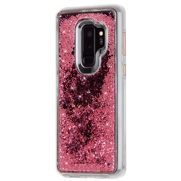 Case-Mate - Samsung Galaxy S9+ Case - WATERFALL - Cascading Liquid Glitter - Protective Design - Rose Gold