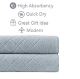 Enchante Home 6 Piece 100% Turkish Cotton Luxury Towel Set for Home, Spa & Bathroom - Quality Soft & Absorbent - Hand, Wash & Bath Towels, Jacquard, Fancy Gracious Design (Light Blue, 2 Bath Sheet)