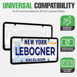 lebogner Car License Plates Shields and Frames Combo, 2 Pack Clear Bubble Design Novelty Plate Covers to Fit Any Standard US Plates, Unbreakable Frame & Covers to Protect Plates, Screws Included