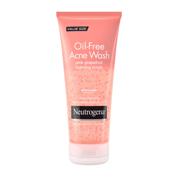 Neutrogena Oil Free Pink Grapefruit Acne Face Wash with Vitamin C, 6.7 Fl Oz