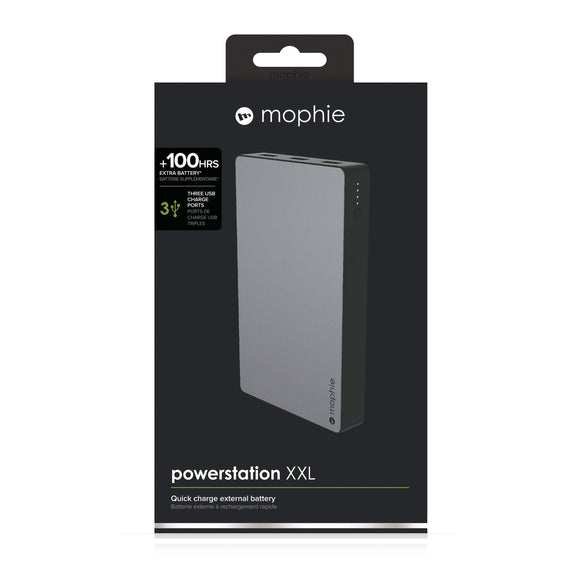 mophie (3565_PWRSTION-XXL-20K-SGRY) Powerstation XXL External Battery for Universal Smartphones and Tablets (20,000mAh) - Space Grey