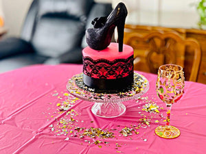 Le'raze Crystal Cake Plate with Stand, 12" Round Pedestal Cake Stand, Desert Serving Tray for Weddings, Events, Parties