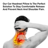 Lebogner Car Headrest Pillow, Travel Neck Support Cushion For Pain, Muscle Tension Relief And Cervical Support With Adjustable Straps For Car Seat, Home And Office, Memory Foam Ergonomic Design, Black
