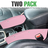 lebogner Between Car Seat Gap Filler Organizer, 2 Pack PU Leather Side of Center Console Car Pocket for Phone, Coins and Keys, Multifunction Crevice Caddy Catcher, Vehicle Interior Accessories, Pink