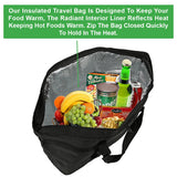 Insulated Grocery Bag By Lebogner - X-Large 10 Gallon Capacity Vacation Cooler Bag For Hot Or Cold Food While Traveling, Collapsible Travel Or Shopping Carry Basket, Outdoor Picnic Bag For Camping