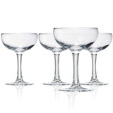 Modern Coupe Cocktail Glasses [Set of 4, 5.5oz] Fancy Martini Glass Set, Crystal Glassware Sets for Drinking Champagne, Margarita, Cocktails, Stemmed Drinkware, Classy Collection for Part or Wedding