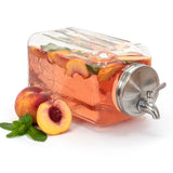 Glass Beverage Dispenser for Parties - 100% Leakproof Stainless Steel Spigot -