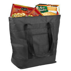 Insulated Grocery Bag By Lebogner - X-Large 10 Gallon Capacity Vacation Cooler Bag For Hot Or Cold Food While Traveling, Collapsible Travel Or Shopping Carry Basket, Outdoor Picnic Bag For Camping