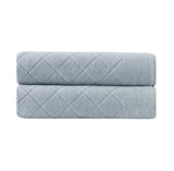Enchante Home 6 Piece 100% Turkish Cotton Luxury Towel Set for Home, Spa & Bathroom - Quality Soft & Absorbent - Hand, Wash & Bath Towels, Jacquard, Fancy Gracious Design (Light Blue, 2 Bath Sheet)
