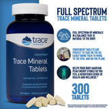 CONCENTRACE Trace Mineral Tablets 300 tab. PH Buffer, Magnesium, Ionic, Vegan, Gluten Free, Hydration, Electrolytes.