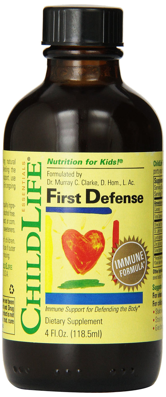 CHILDLIFE ESSENTIALS First Defense - Immune Support for Defending The Body - Gluten Free, Alcohol Free, Casein Free, Non-GMO - 4 fl. oz
