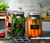 32oz Glass Mason Jars with lids Set of 12 - Airtight Band + Marker & Labels - Canning Jars with Lids, Ideal for candle jars, Spice Jars, Wedding Favors, Meal Prep, Jelly, Great gift.