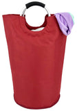 Collapsible Fabric Laundry Hamper - Portable, Foldable Large Capacity Laundry Basket, Durable Comfortable Padded Carry Handles, Self Standing Washing Bin, Folds Easily in Laundry Room Storage. (Red)