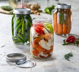 32oz Glass Mason Jars with lids Set of 12 - Airtight Band + Marker & Labels - Canning Jars with Lids, Ideal for candle jars, Spice Jars, Wedding Favors, Meal Prep, Jelly, Great gift.