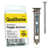 Heavy Duty Drywall Anchors and Screws Kit Including Toggle Anchors & Screws #8 x 2-1/8?- Durable Zinc Self Drilling Drywall Anchors for Hanging Pictures & More- Dry Wall Anchors and Screws Kit