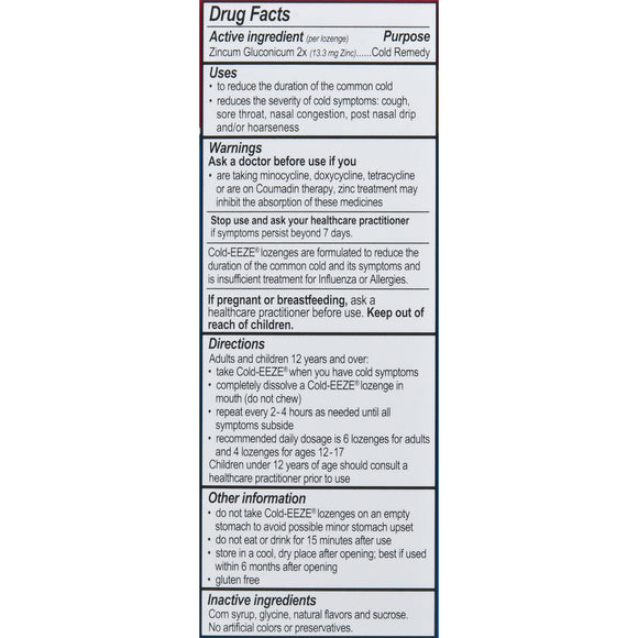 Cold-EEZE Cold Remedy Lozenges Cherry, 18 Count