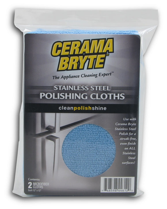 Cerama Bryte Stainless Steel Polishing Cloths (Pack of 2)