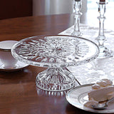 Le'raze Crystal Cake Plate with Stand, 12" Round Pedestal Cake Stand, Desert Serving Tray for Weddings, Events, Parties
