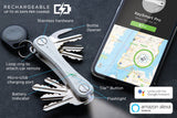 KeySmart Pro - Compact Smart Key Holder w LED Flashlight & Tile Bluetooth, EDC Key Organizer, Attach Car Key Fob, Other Mini Tools & Accessories (up to 10 Keys, White) - Discontinued