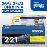 Brother Genuine Standard Yield Toner Cartridge, TN221Y, Replacement Yellow Color Toner, Page Yield Up To 1,400 Pages, Amazon Dash Replenishment Cartridge, TN221