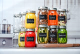 32oz Glass Mason Jars with lids Set of 12 - Airtight Band + Marker & Labels - Canning Jars with Lids, Ideal for candle jars, Spice Jars, Wedding Favors, Meal Prep, Jelly, Great gift.