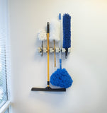 Magic Holder 5 Position Mop and Broom Holder, Floor Mop Holder, Broom Utility Holder, Storage Solutions and Organizers for Cleaning