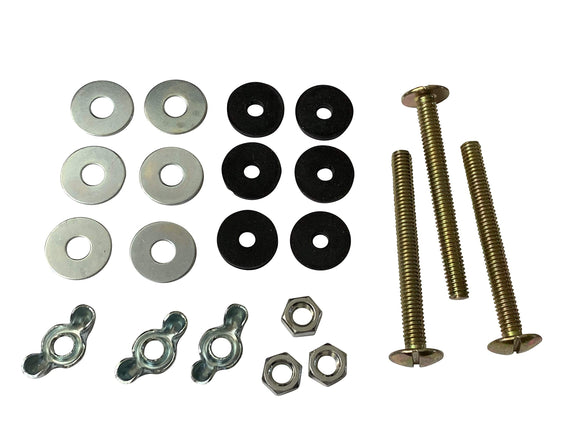 Qualihome Universal 5/16� x 3� Toilet Tank To Bowl Toilet Bolt Set, Includes Washers, Nuts and 3 Bolt
