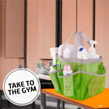 7 Pocket Shower Caddy Tote, Green - Keep your shower essentials within easy reach. Shower caddies are perfect for college dorms, gym, shower, swimming and travel. Mesh allows water to drain easily.