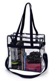 Handy Laundry Clear Tote Bag Stadium Approved - Shoulder Straps and Zippered Top. Perfect Clear Bag for Work, School, Sports Games and Concerts. Meets Stadium Tournament Guidelines. (Blue)