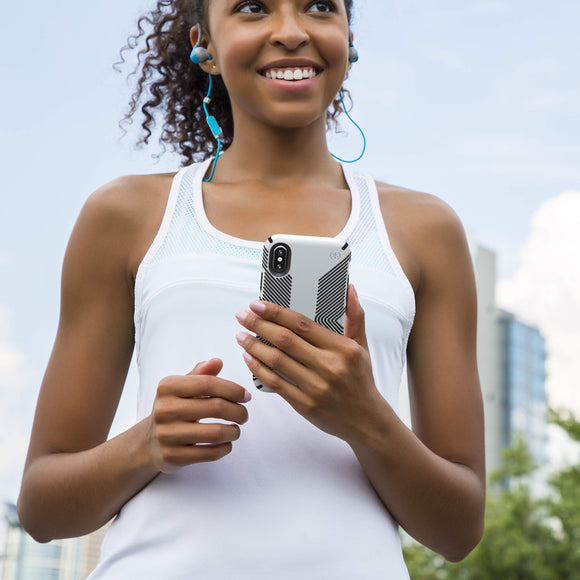 Speck Products Presidio Grip iPhone Xs/iPhone X Case, Veil White/Lipliner Pink (117124-7575)