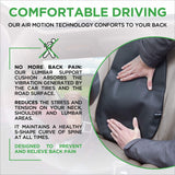 lebogner Lumbar Support Back Cushion for Car- Air Motion Backrest for Lower Back Pain - Orthopedic Customized Posture Support - Back Pain Relief Car Seat Lumbar Cushion