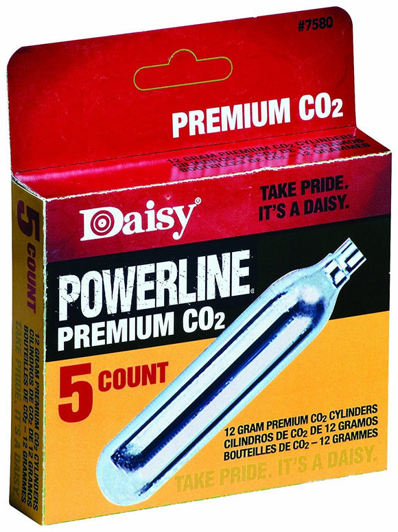 Daisy unisex adult 5 Count 12 gm cylinders CO2 Cartridges, Silver, pack US