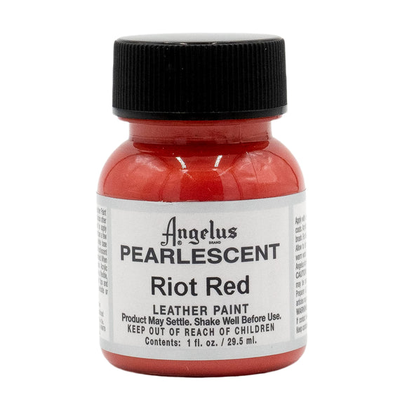 Angelus Pearlescent Leather Paint, Riot Red, 1 oz.