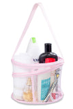 Bathroom Personal Organizer - 8" X 6" - Three Large Compartments to Organize Your Bathroom Accessories. The Shower Caddy Features a Drainage Hole and Carry Handle for Easy Transport. (Pink)