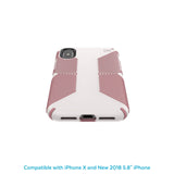 Speck Products Presidio Grip iPhone Xs/iPhone X Case, Veil White/Lipliner Pink (117124-7575)