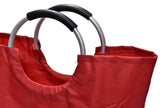 Collapsible Fabric Laundry Hamper - Portable, Foldable Large Capacity Laundry Basket, Durable Comfortable Padded Carry Handles, Self Standing Washing Bin, Folds Easily in Laundry Room Storage. (Red)