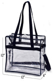 Handy Laundry Clear Tote Bag Stadium Approved - Shoulder Straps and Zippered Top. Perfect Clear Bag for Work, School, Sports Games and Concerts. Meets Stadium Tournament Guidelines. (Blue)