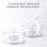 Lazy Susan Turntable - Clear Acrylic, Rotates 360 Degrees. Easily Organize Your Fridge, Cabinet or Counter. Great Carousel Storage for Food, Spices, Cosmetics. (2-Pack)