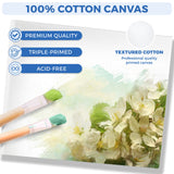 KEFF Stretched Canvases for Painting - 10 Pack Blank Art Paint Canvas Set - 4x4, 5x7, 8x10, 9x12, 11x14 Inches for Acrylic, Oil & More - 100% Cotton Primed