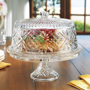 Amazing Cake Stand Multifunctional Cake and Serving Stand for Weddings,Events, Parties, 4-in-1 Crystal Cake Plate with Dome