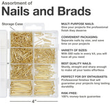 Qualihome Hardware Nail Assortment Kit, Includes Finish, Wire, Common, Brad and Picture Hanging Nails (Brass Plated)