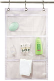 Shower Curtain Bathroom Organizer -9 Pockets- Perfect for Organizing Your Home Bath. Organize Your Toiletries and kid�s Toys in Nine Durable Deep Mesh Pockets. Hang on Existing Shower Curtain Rings.