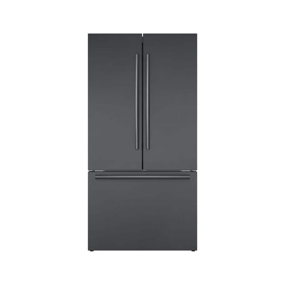 Bosch - 800 Series 21 Cu. Ft. French Door Counter-Depth Smart Refrigerator - Black stainless steel